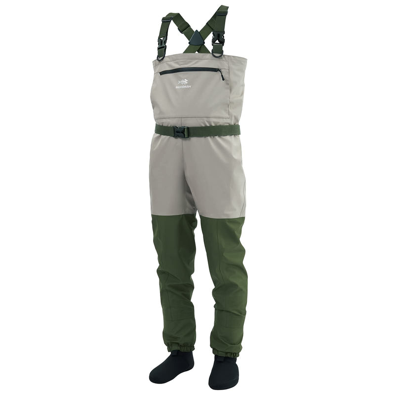 BASSDASH IMMERSE Men’s Breathable Fly Fishing Waders Stocking Foot Waterproof Lightweight Chest Wader