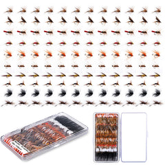 UNYLE Essential Fly Fishing Kit - Trout, Bass, Salmon Flies with Box