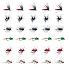 Goture 30pc Expert Fly Fishing Set - Includes Dry, Wet Flies, Streamers, and Nymphs